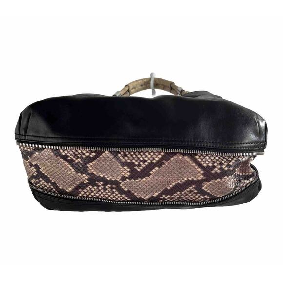 EUC MICHAEL KORS Black Leather Snake Print Bag Purse - Picture 2 of 6